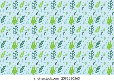 Seamless pattern with flowers and plants