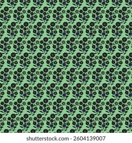 Seamless pattern with flowers and plants