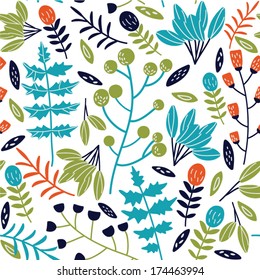 Seamless pattern - Flowers and Plants Seamless pattern can be used for pattern fills, wallpapers, web page backgrounds.