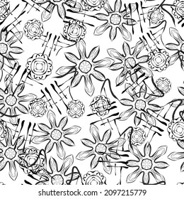 Seamless pattern with flowers for print, greeting cards, advertising.