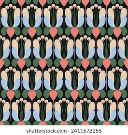 Seamless pattern with flowers. print textile. seamless vector floral pattern. simple flowers. fashion print. retro modern pattern. graphic flowers vector. fabric print.