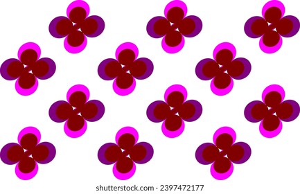 patrón ininterrumpido con flores, flor púrpura, trébol púrpura sobre fondo blanco bloque de repetición diseño de patrón sin fisuras para impresión de tela, tablero de ajedrez, tablero de ajedrez