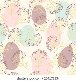 seamless pattern with flowers in retro style/ vector