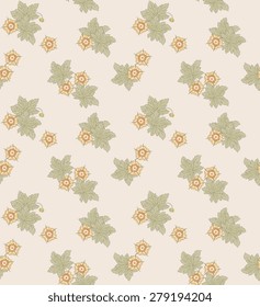 Seamless pattern with flowers. Romantic style.  Retro. Vector