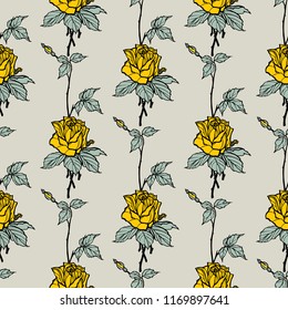 Seamless pattern with flowers roses