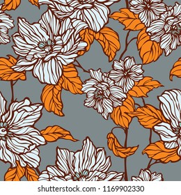 Seamless pattern with flowers roses