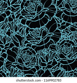 Seamless pattern with flowers roses