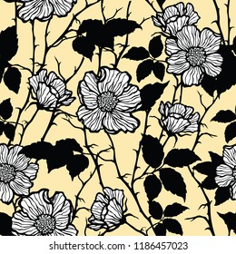 Seamless pattern with flowers roses