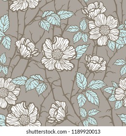 Seamless pattern with flowers roses