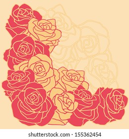 Seamless pattern with flowers roses.