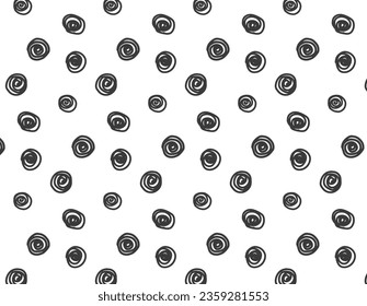 Seamless pattern flowers, roses. Hand drawn polka dot doodle illustration. Ink doodles. For packaging design, textiles, print production