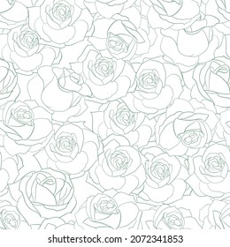 Seamless pattern from flowers of roses on a white background.