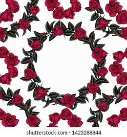 Seamless pattern of flowers roses. Vector floral illustration in vintage style. Vintage color engraving stylized drawing. For wallpaper, textile print, wrapping paper. Vector illustration. 