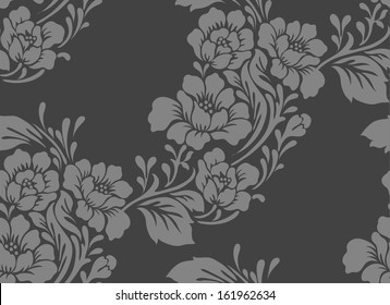 Seamless pattern with flowers roses, vector floral illustration in vintage style