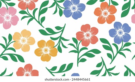 Seamless pattern with flowers roses, vector floral illustration in vintage style. Vector Illustration.