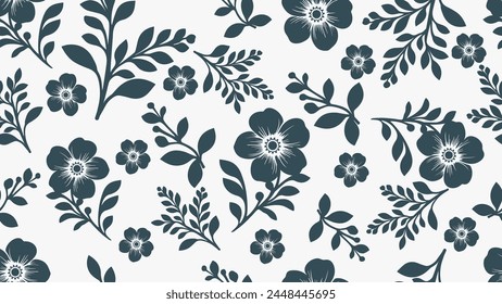 Seamless pattern with flowers roses, vector floral illustration in vintage style. Vector Illustration.