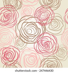 Seamless pattern with flowers roses vector