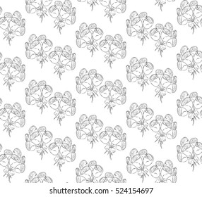 Seamless pattern with flowers roses, vector floral illustration in vintage style