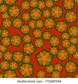 Seamless pattern. Flowers from rounded squares.
