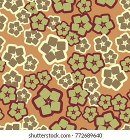 Seamless pattern. Flowers from rounded squares.