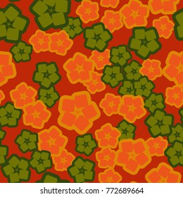 Seamless pattern. Flowers from rounded squares.