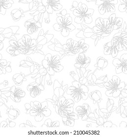 seamless pattern with flowers of sakura