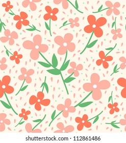 Seamless pattern with flowers, scalable and editable vector background