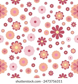 Seamless pattern of flowers Set of vintage style floral background illustrations. Spectacular pastel art y 2 k nature background with trees in spring