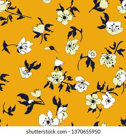 Seamless pattern with flowers. Spring floral texture