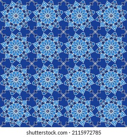 Seamless pattern with flowers and square motifs. Fabric, textiles, wallpaper, cover, scrapbook