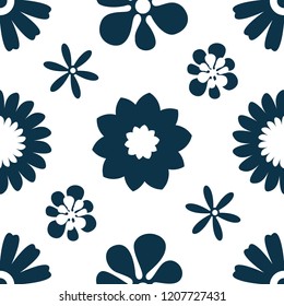 Seamless pattern with flowers. Stock flat vector illustration.
