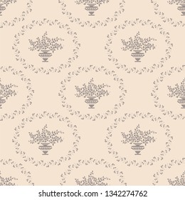 seamless pattern of flowers in the style of damask
