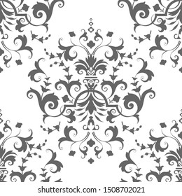 seamless pattern of flowers in the style of damask