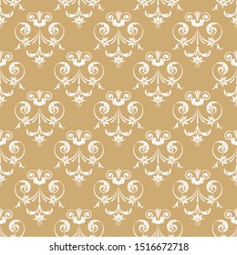 seamless pattern of flowers in the style of damask