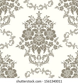 seamless pattern of flowers in the style of damask