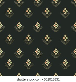 Seamless pattern with flowers. Stylized flowers. Floral pattern. Stylized plants. Ornament.  Textile texture for printing.
