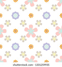 Seamless pattern with flowers. Summer print. Floral background. Fabric design, wallpaper