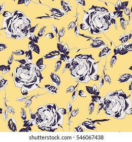 seamless pattern with  flowers for textiles and wrapping paper