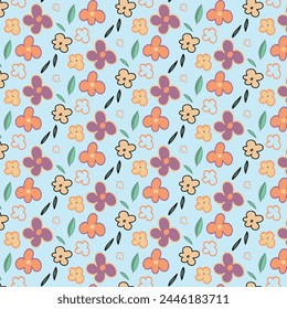 Seamless pattern with flowers vector