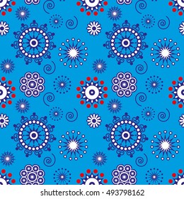 Seamless pattern with flowers. Vector art.