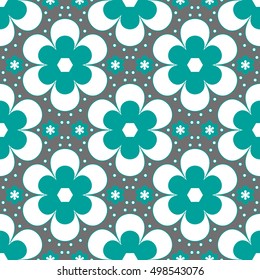 Seamless pattern with flowers. Vector art.