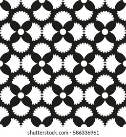 Seamless pattern with flowers. Vector art.