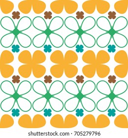 Seamless pattern with flowers. Vector art.
