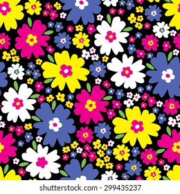 Seamless pattern with flowers. Vector background.