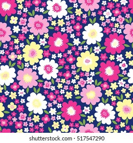 Seamless pattern with flowers. Vector background.