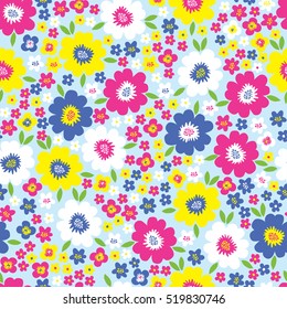 Seamless pattern with flowers. Vector background.