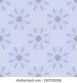 Seamless pattern with flowers, Vector design for paper, cover, fabric, interior decor and other users, Blue background.