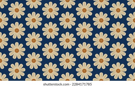 Seamless pattern with flowers, vector EPS 10