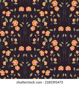 Patrón sin foco con flores. Patrón vectorial floral. Patrón natural para impresión y web.
