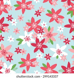 Seamless pattern with flowers. Vector floral background.